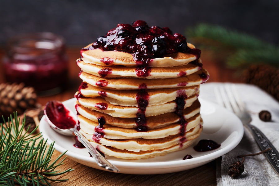 Low-Carb Keto-Friendly Pancakes with Berry Topping