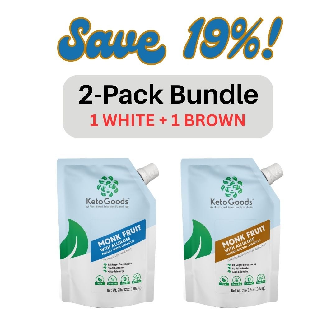 2-Pack of Monkfruit & Allulose Granules (1 White + 1 Brown)