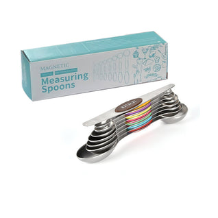 Magnetic Measuring Spoon Set - 1/8 Tsp thru Tablespoon - Including Leveler