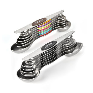Magnetic Measuring Spoon Set - 1/8 Tsp thru Tablespoon - Including Leveler