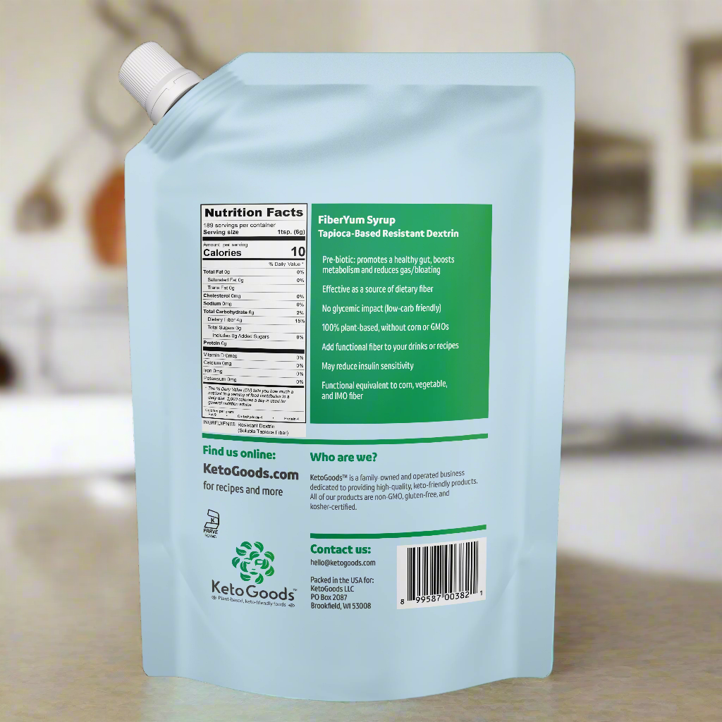 FY-RD-L-2.5 Fiberyum tapioca based resistant dextrin prebiotic soluble fiber 2.5lb rear packaging label #FY-RD-L-2.5