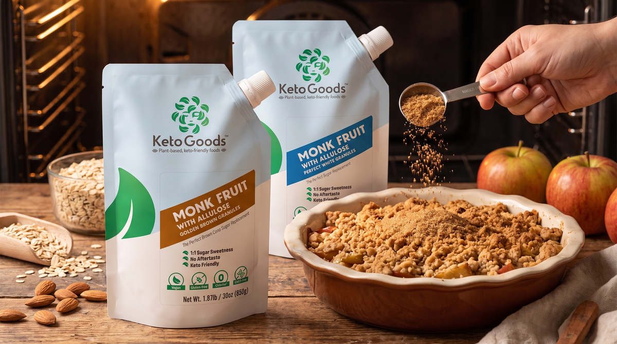 KetoGoods Monk Fruit & Allulose Brown Granules — keto brown sugar substitute for baking